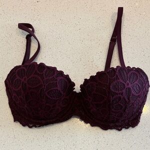 Victoria's Secret PINK Date Push Up Bra- Maroon